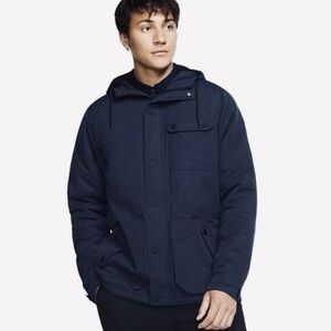 Hurley Men's Dark Blue Hooded Military Jacket